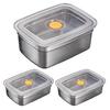 Stainless Steel Food Box with Leak-Proof Lids Stackable Metal Snack Box Refrigerator Dishwasher Safe Bento Box
