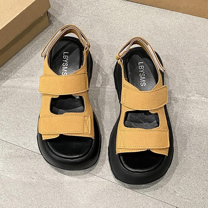 Fashion Women's Hook&Loop Sandals Luxury Fashion Ladies High Platform Casual Beach Slippers Summer 8CM Heels Thick Bottom Sandalias