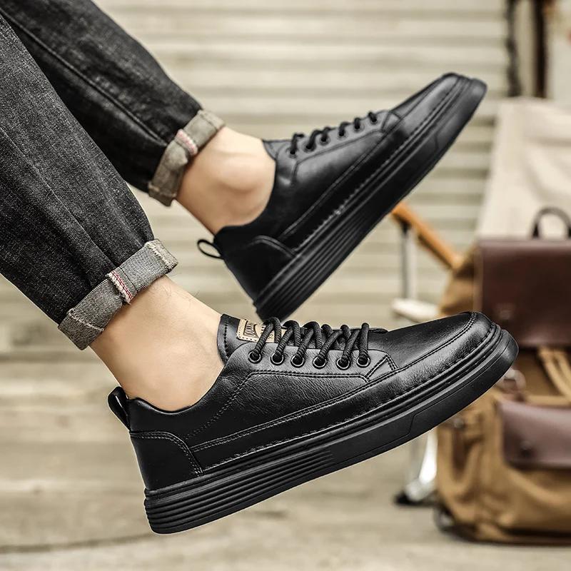 Pantofi bărbați la modă cu șireturi Pantofi casual la modă Pantofi din piele Pantofi de lucru lucrați manual Adidași business casual Pantofi plați pentru bărbați 39-44