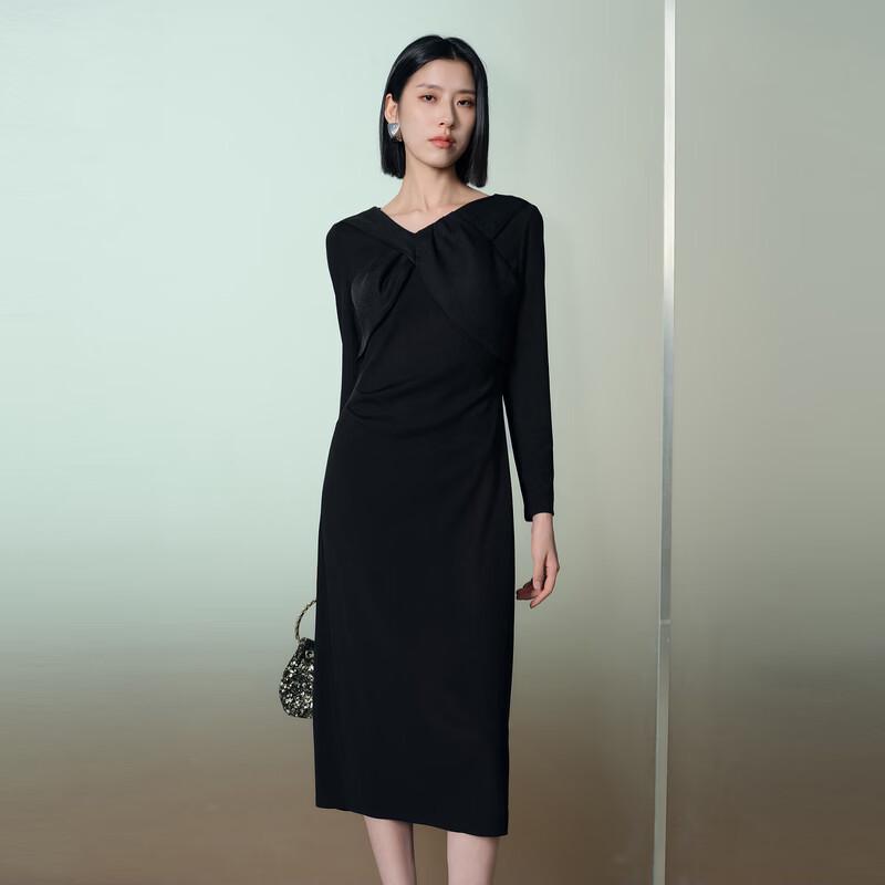 

Elegant V-Neck Long Sleeve A-Line Dress XL