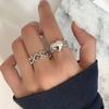Xiaomi 925 Sterling Silver LOVE Heart Rings for Women Couples New Fashion Vintage Punk Hollow Geometric Party Jewelry Gifts