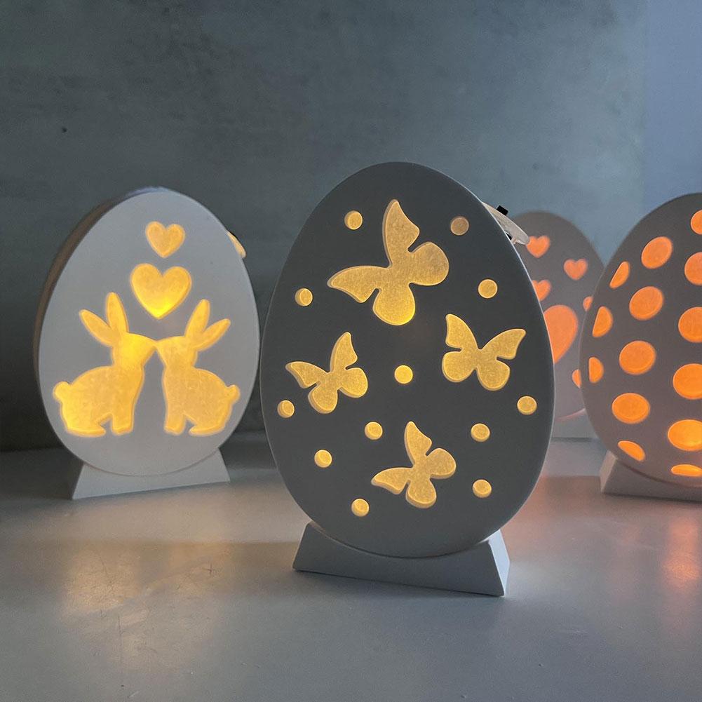 Hollow Easter Egg Rabbit Lamp Silicone Mold for Creative DIY Easter Decorations with Epoxy Resin Casting