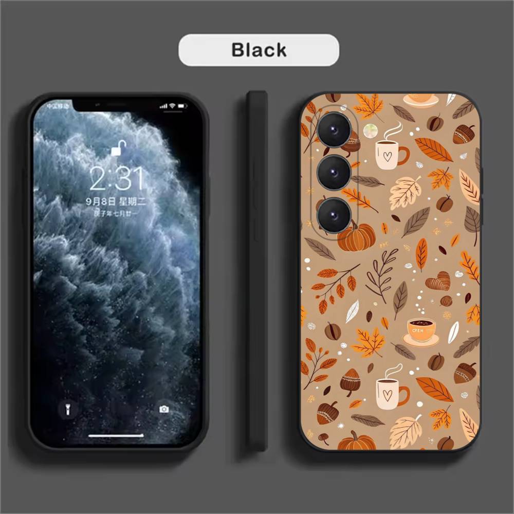 Autumn Leaves Pumpkin  Phone Case For Samsung Galaxy A52 A42 A32 A22 A12 A02S A72 A73 A51 A41 A31 A21S A71 A40 A30S A20S