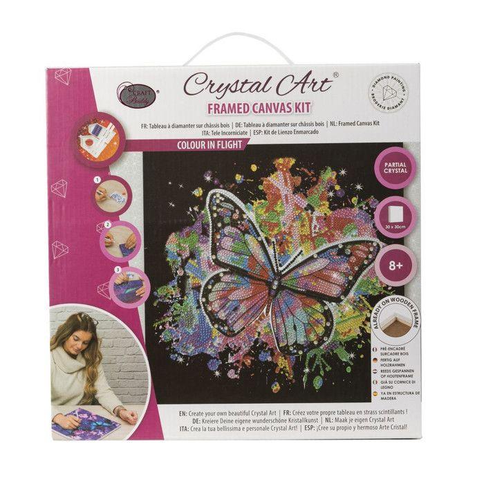 CRYSTAL ART Kit Diamond Painting 30x30cm Multicolored Butterfly