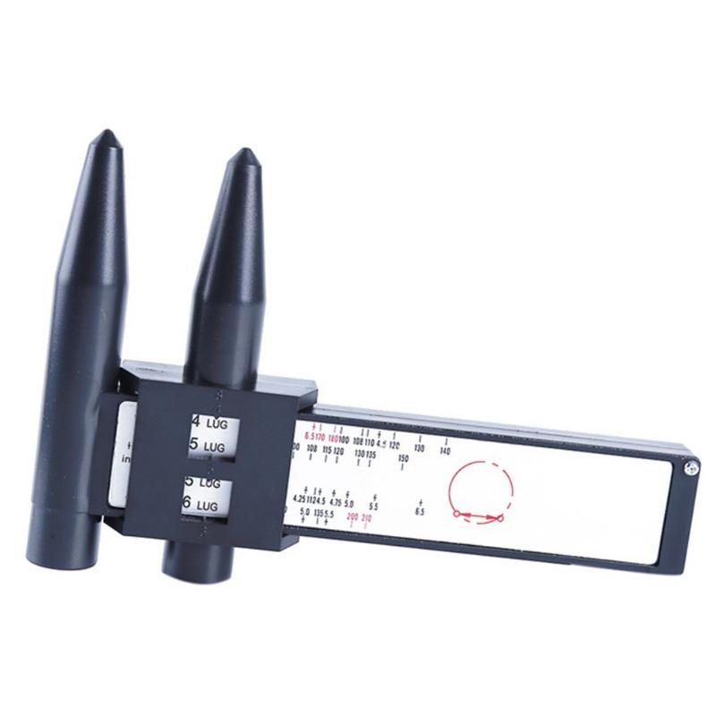 Wheel Rim Bolt Pattern Hole Distance Measuring Tool Modified Hole Distance Ruler Black PCD Caliper 8LUG Wheels