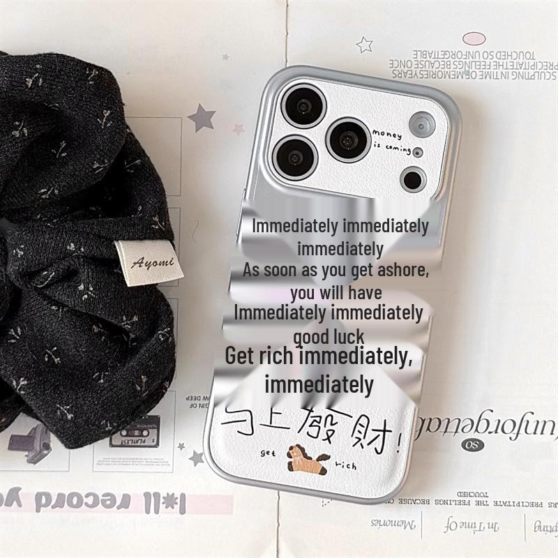 Prosperous Style Creative Text Phone Case for iPhone 17/16 Pro Max/15/14 iPhone 17 Pro
