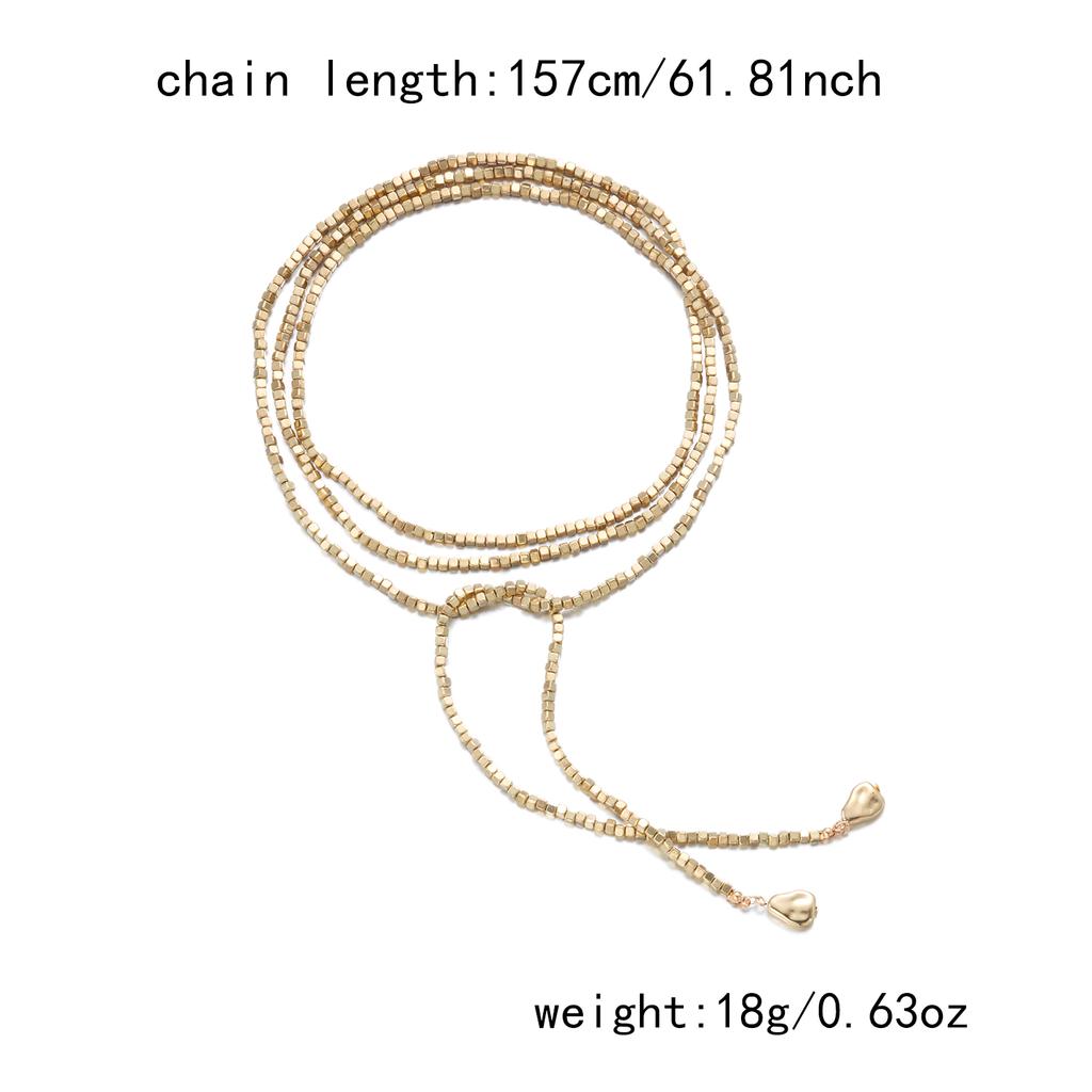 Trendige unregelmäßige Y-förmige lange Perlenkette für Damen Hip-Hop Anhänger Quastenkette kreative Halskette Schmuckgeschenk