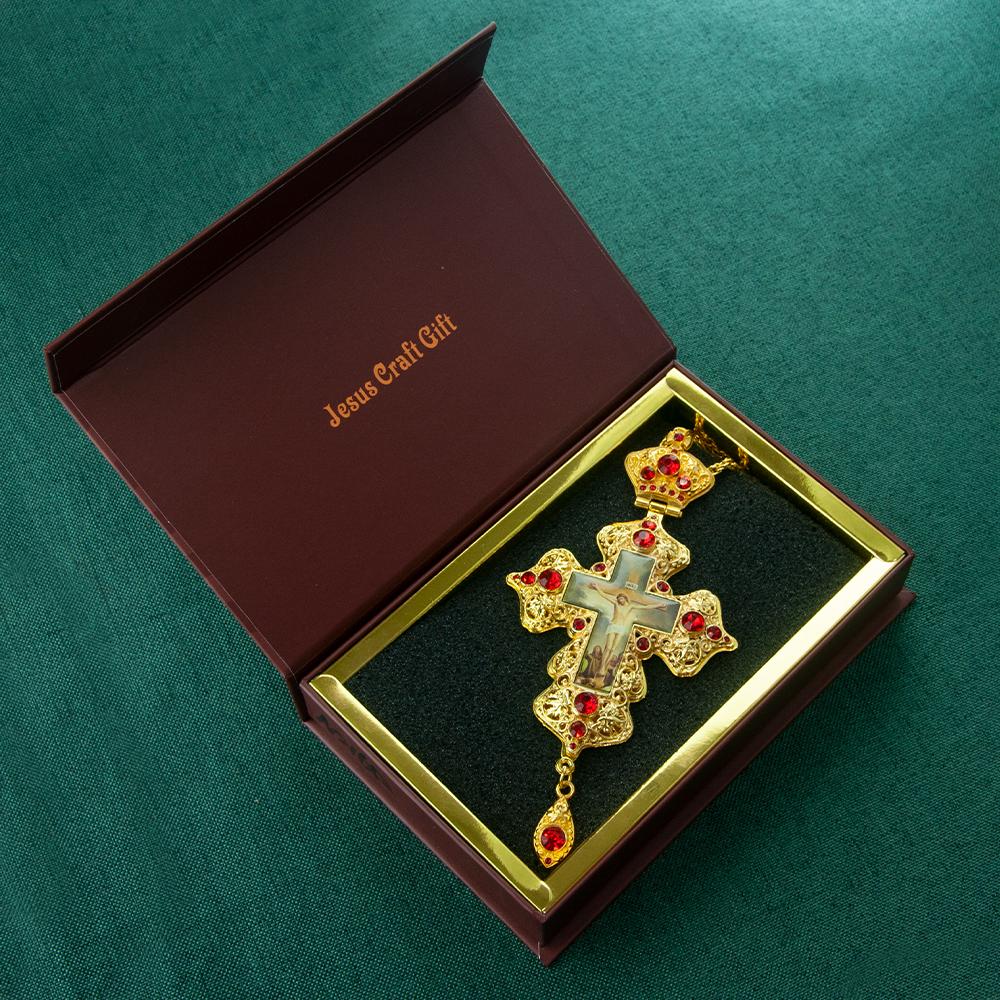 Religious Hollowing Process Used In Crafting Greek Orthodox Church Bishop's Pectoral Cross Necklace for Priest Ordination Gift
