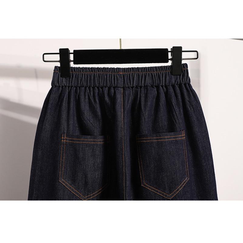 DIMANAF 2025 Plus Size Spring Jeans Long Harem Pants Women Casual Basic Trousers 5XL High Waist Elastic