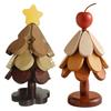 3Pcs Wooden Christmas Tree Trivets for Hot Dishes Heat Insulation Placemat Desktop Protection Mat Creative Tree Shape for Kitchen Bar Restaurant