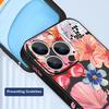 For iPhone 17 Pro Max Case Pink Cartoon Floral Pattern Soft Silicone Lanyard Cover For iPhone 16 Pro Max Cover iPhone 15 14 13 12 11 16E Air