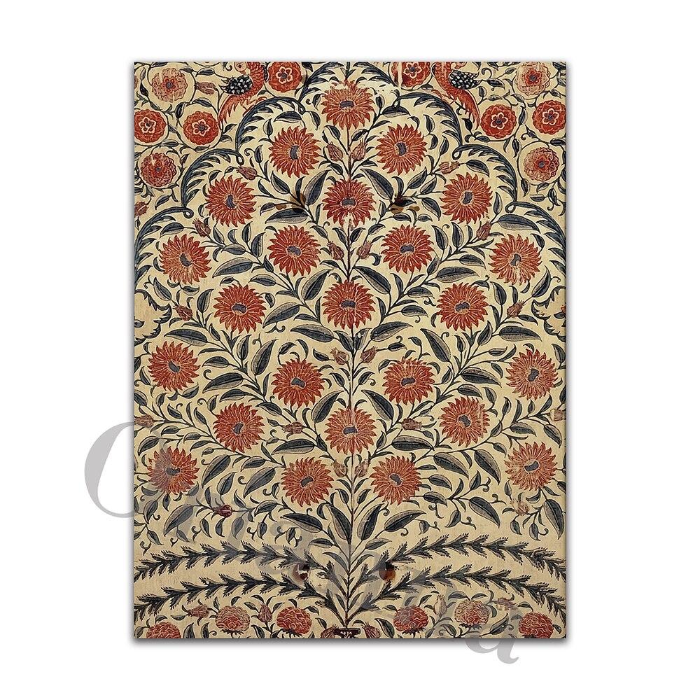 Винтаж Индийское народное искусство Персидский цветочный принт Современный домашний декор Древо жизни Искусство Цветок лотоса Холст Картина и принт Безрамное 21x30cm No Framed