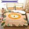 3pcs Custom Name Lion Bedding Set Duvet Cover Closure Includes 1 Duvet Cover & 2 Pillowcases, Soft and Comfortable for All Seasons.
