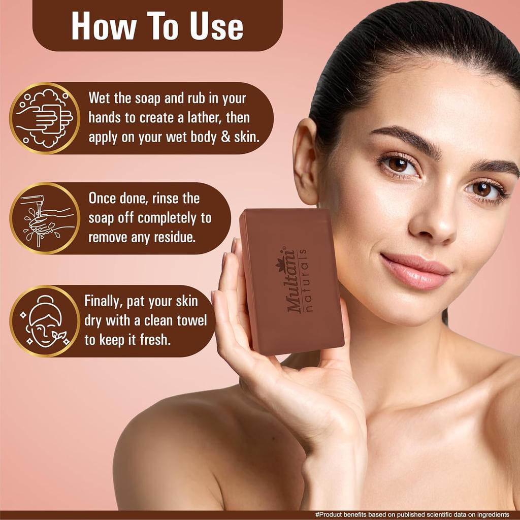 Multani Naturals Kojic Acid & Haldi Chandan Soap Bar For Bath 125 Gm Pack Of 3 Pcs Nourishing Daily Use For All Skin Types