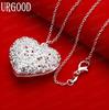 925 Sterling Silver Vintage Openwork Heart Pendant Necklace - Stylish Evening Jewelry