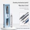 Blue Fruit Metal Mechanical Pencil with Built-in Eraser and Soft Grip for Student Writing and Sketching