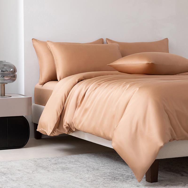 100% Mulberry Silk Bedding Set Solid Color Natural Silk Duvet Cover Set Twin King Queen Size Bed 3pcs/4pcs/5pcs Bed Sheet Set