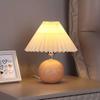 Nordic Ceramic Bedside Lamp: Warm, Romantic Pleated Design In Retro Minimalist Style