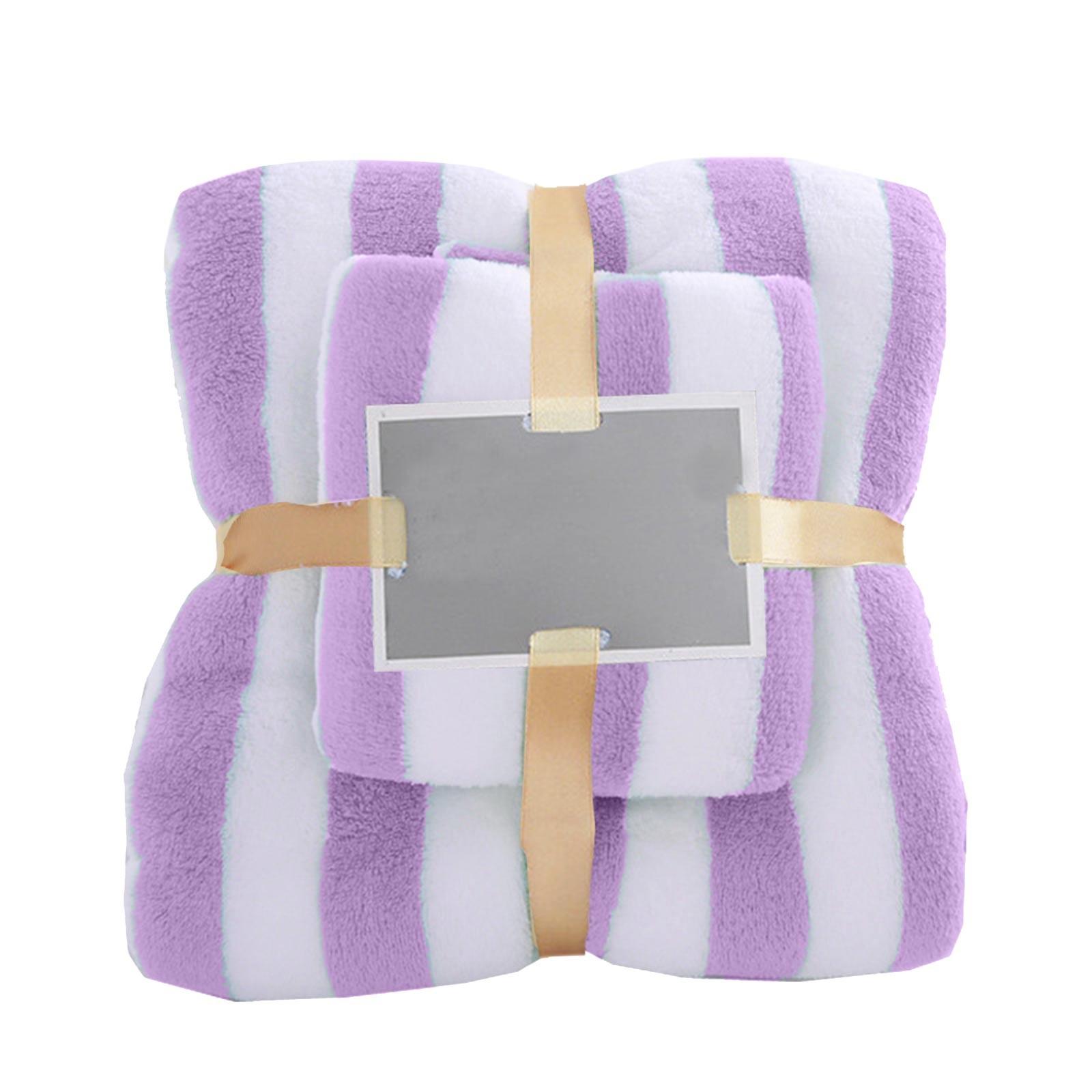 

Комплект полотенец и банных полотенец из кораллового флиса высокой плотности: Мягкое и впитывающее полотенце для рук «два в одном» для ванной комнаты фиолетовый