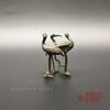 Solid Three Cranes Ornament Lid Micro Carving Little Crane Copper Bird Art Ceremony Tea Pet