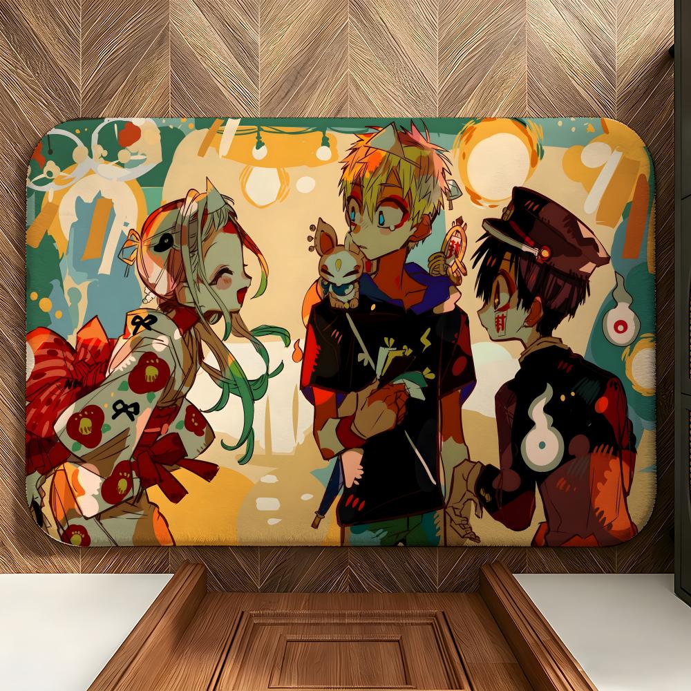 Anime Toilet-Bound H-Hanako-kun Floor Mat Soft Flannel Floor Mat Suitable for Entryways, Living Rooms, Bedrooms, and Bathrooms