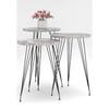 Gray Pearl Pattern Metal Leg Nesting Table