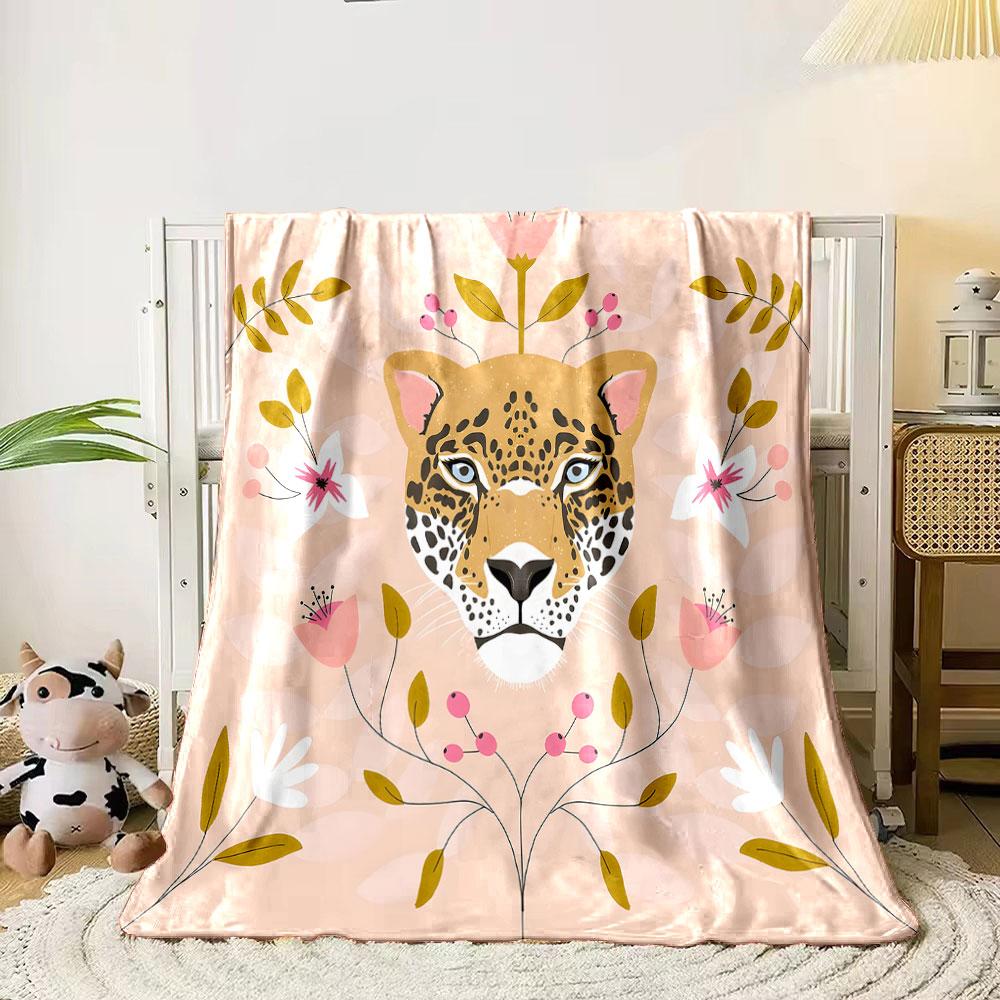 Floral Leopard Bliss print blanket soft and cozy perfect for the living room bed sofa or a nap,gift