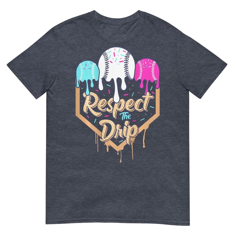Baseball Ice Cream Drip Boys Home Plate Glove Respect Drip TShirt