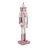 VOFUN-30Cm Pink Wooden Nutcracker Solider Figurine White Hair Rhinestone Inlaid Puppet Nutcracker Soldier Ornament,1 Du
