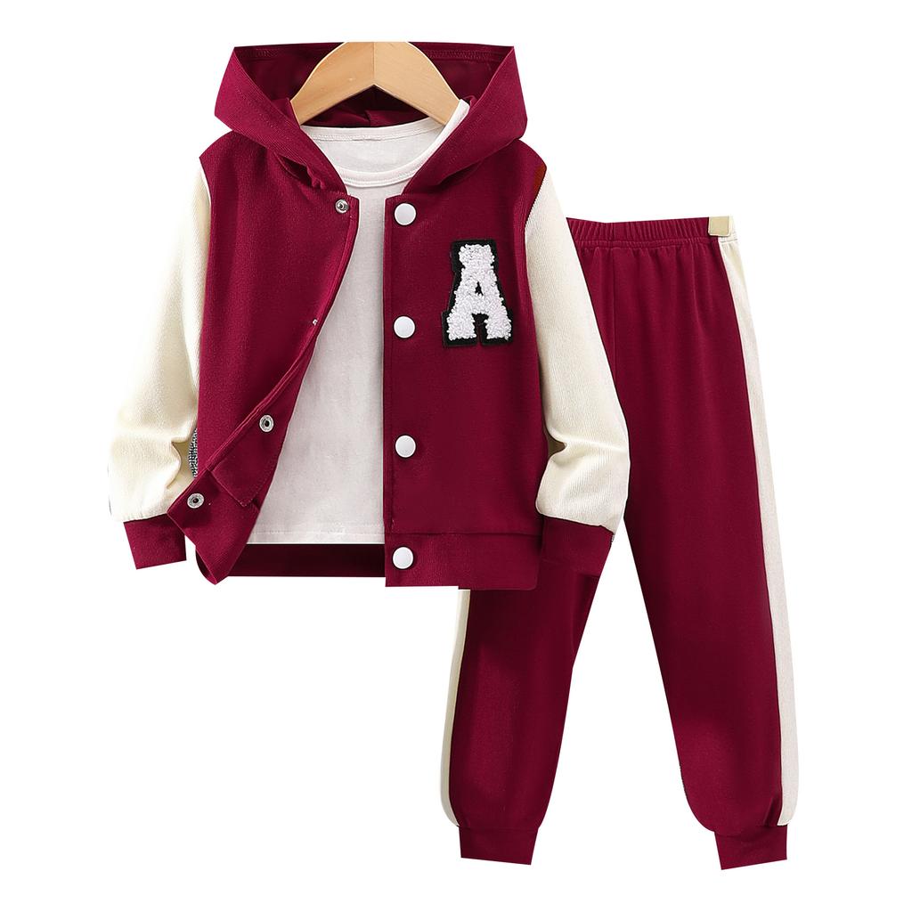 Children Sweatshirt Sets Autumn Girls Long Sleeved Hooded Jacket and Trousers Suit Tracksuit for Girl