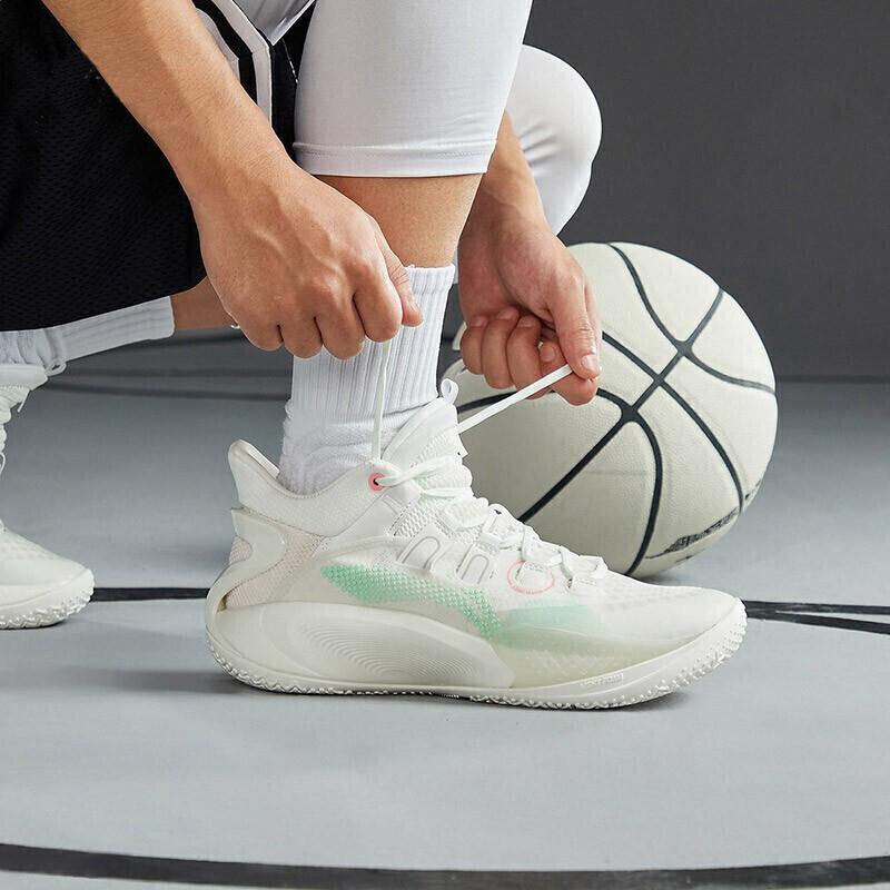 Li Ning Sonic 9 Low Slip Resistant Shock Absorbing Durable Low Top Basketball Shoes Men sneaker Off-White ABAR039-5