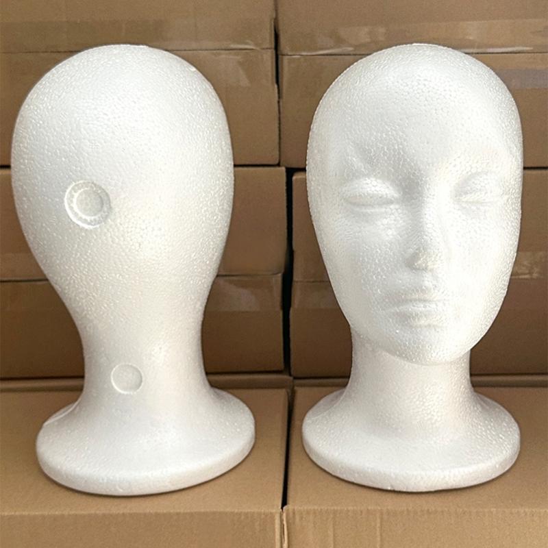 Weibliche Schaumstoff-Schaufensterpuppe Schaumstoff Perückenkopf Perückenständer und Halter Mannequinkopf-Modell Weißer Schaumstoff-Perückenständer zur Hutausstellung