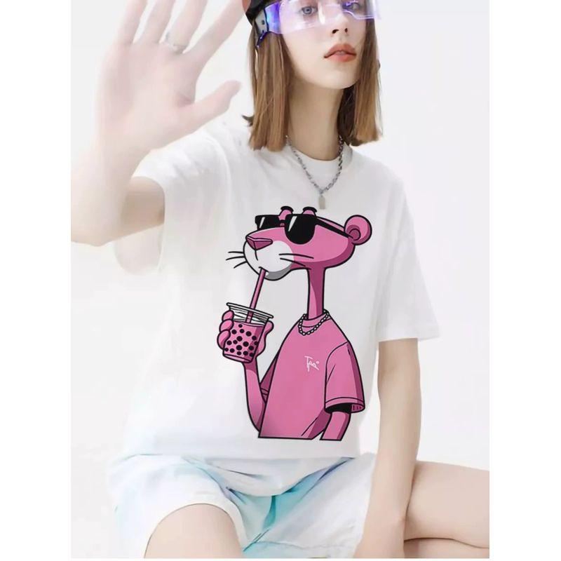Fashion Style New Arrival Fashion Loose Print Short Sleeve Cotton T-shirt Loose Printed Cotton T-shirt