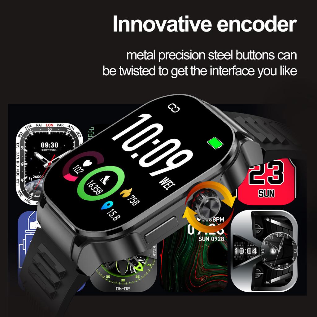 G40 2,06 Zoll AMOLED Smartwatch Gesundheitsmonitor Bluetooth-kompatibles Anrufen Fitness-Tracker für Android iOS