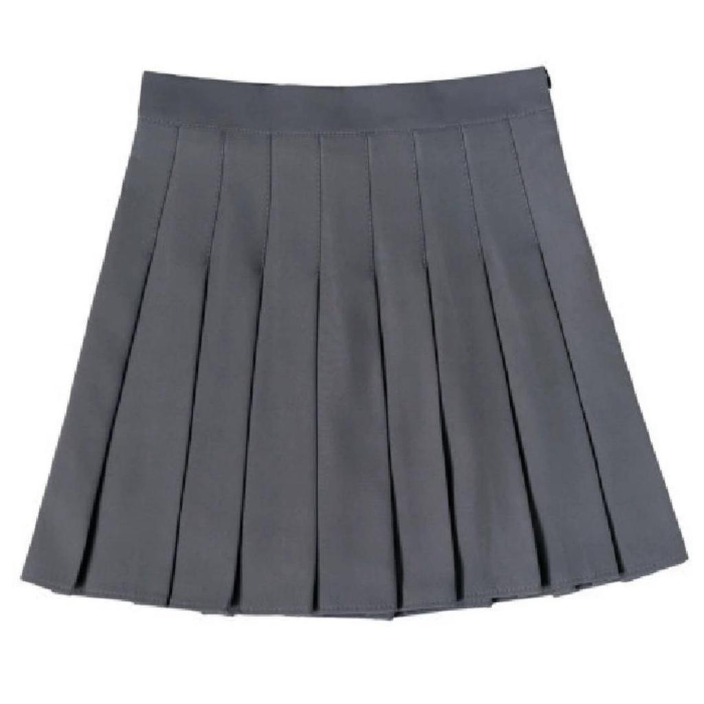 Dames Plissérok JK Uniformrok Rok Lente en Zomer Korte Rok (Veiligheidspantalon + Rits + Knopen)