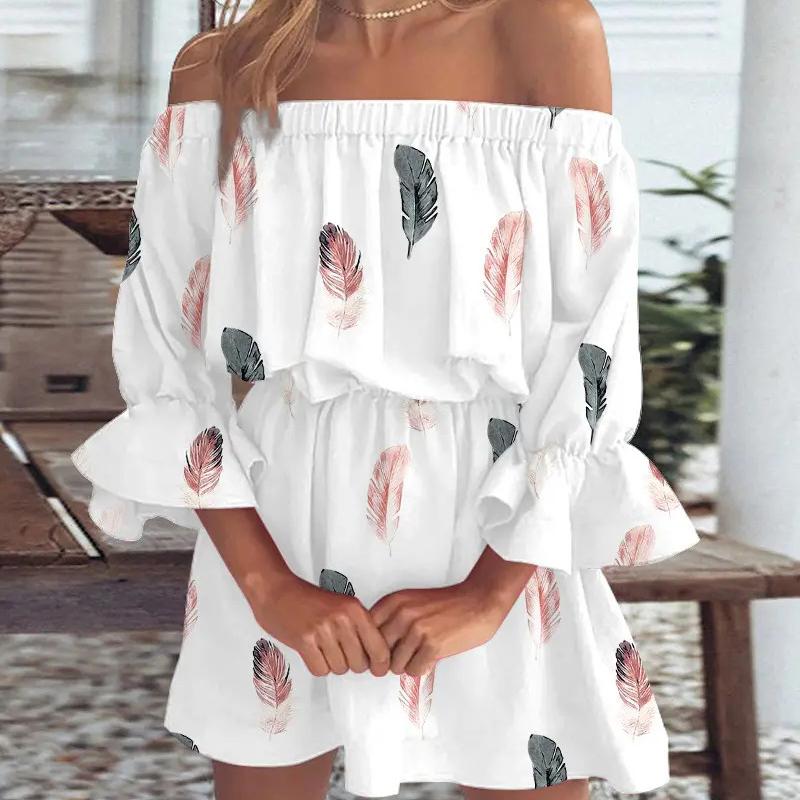 BITCED Sexy, modische Kleider mit One-Shoulder-Print für Damen