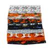 10 Sheets Halloween Cotton Fabric Ghost Pumpkin Skull Print Pattern DIY Cotton Fabric Bundles for Sewing Quilting 25x25cm / 9.8x9.8in