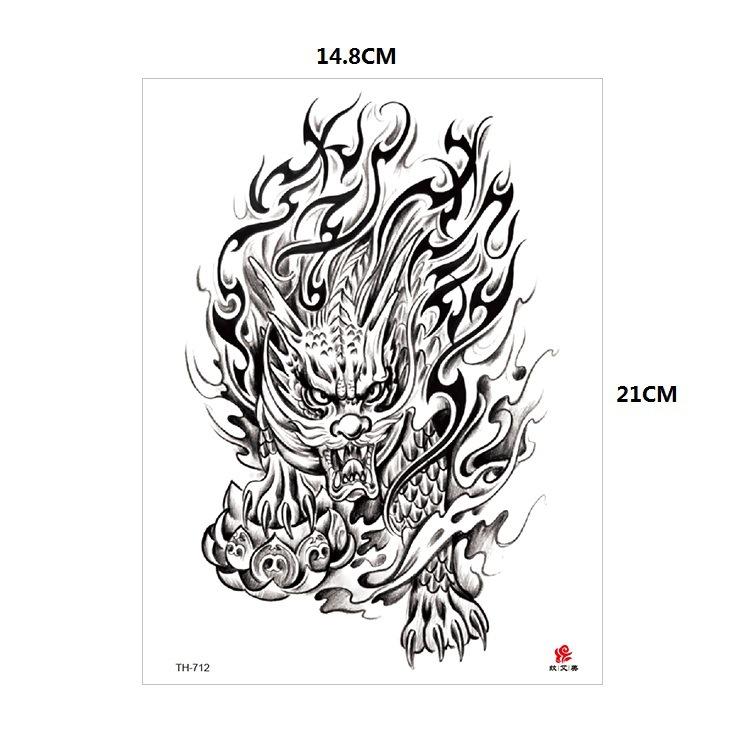 Vzor zvířete tygr vlk květina paže polovina paže vodní transfer vodotětná tetovací samolepka simulační tetování