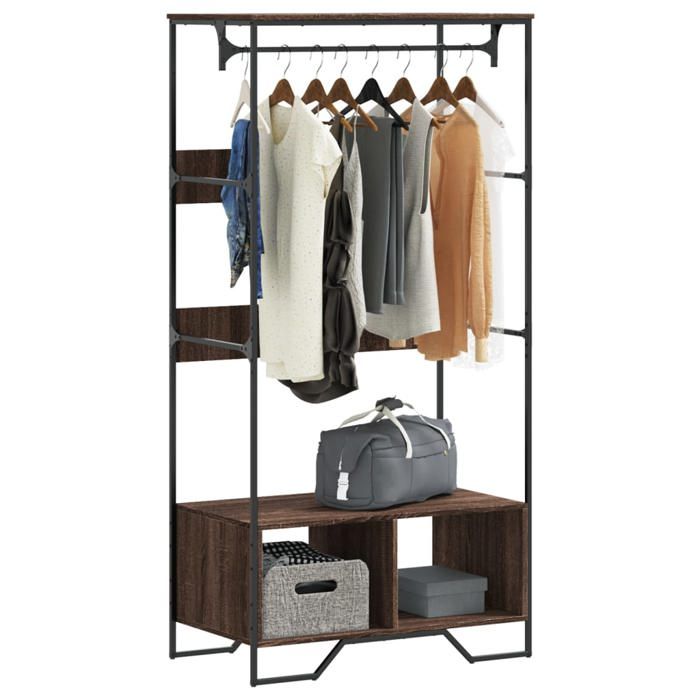 VidaXL Armoire chêne marron 90x50x180 cm bois d'ingénierie, armoire de rangement, organisateur de garde-robe, armoire, 848673