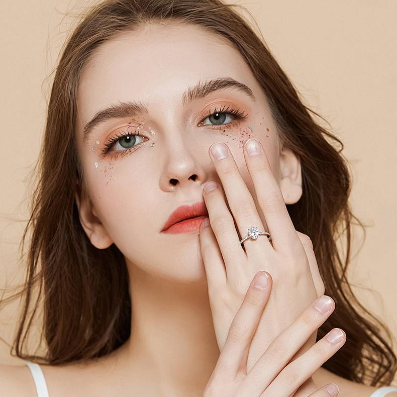 Dibo S925 Sterling Silver Oval Diamond Ring - European & American Style, Japanese & Korean Fashion, Women's Popular Design.