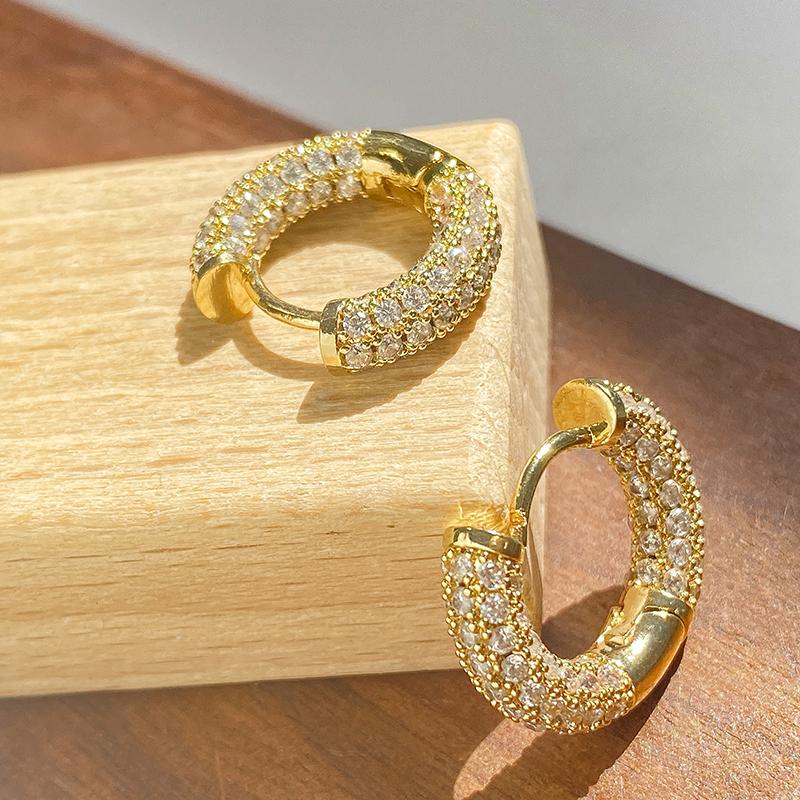 ZAKOL New Unique Design Turquoise Zircon Hoop Earrings for Women Brilliant Cubic Zirconia Luxury Party Zircon