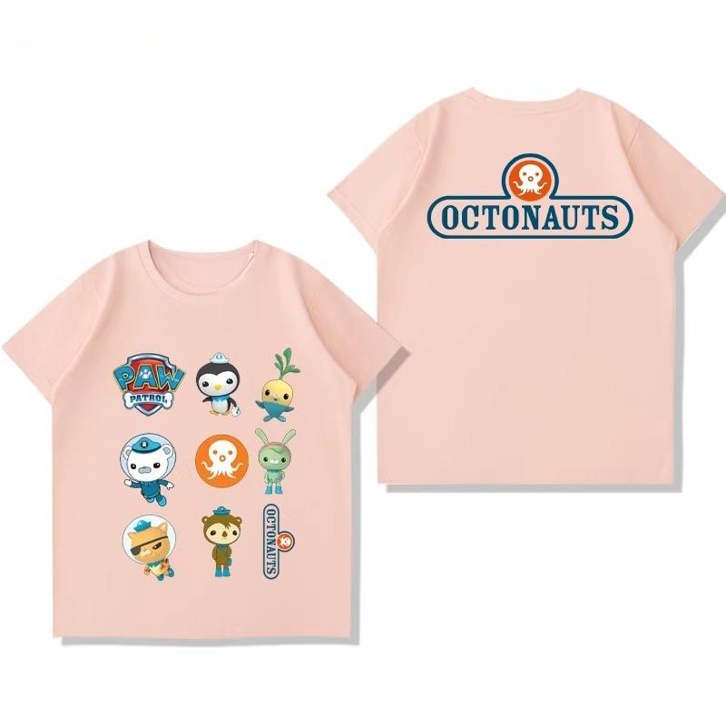 Potdemiel Octonauts Children's Pure Cotton T-Shirt, New Summer Style, Comfortable and Breathable Children's T-Shirt