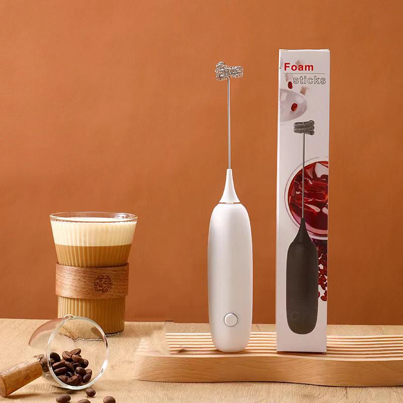 

New Multifunctional Electric Handheld Egg Beater Froth Mixer Kitchen Automatic Coffee Milk Foaming Mixer Kitchen Whisk Tools білий