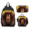 Hoppers Biber Metamorphose Druck 3-teiliges Set Schulrucksack Brottasche Federmäppchen Cartoon Schüler Set