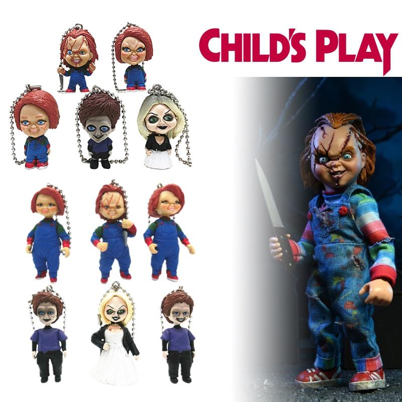 Chucky Bride Doll Toy Figure Keychain Pendant Decoration 5 Ghost Dolls With Bobbleheads 6cm Height
