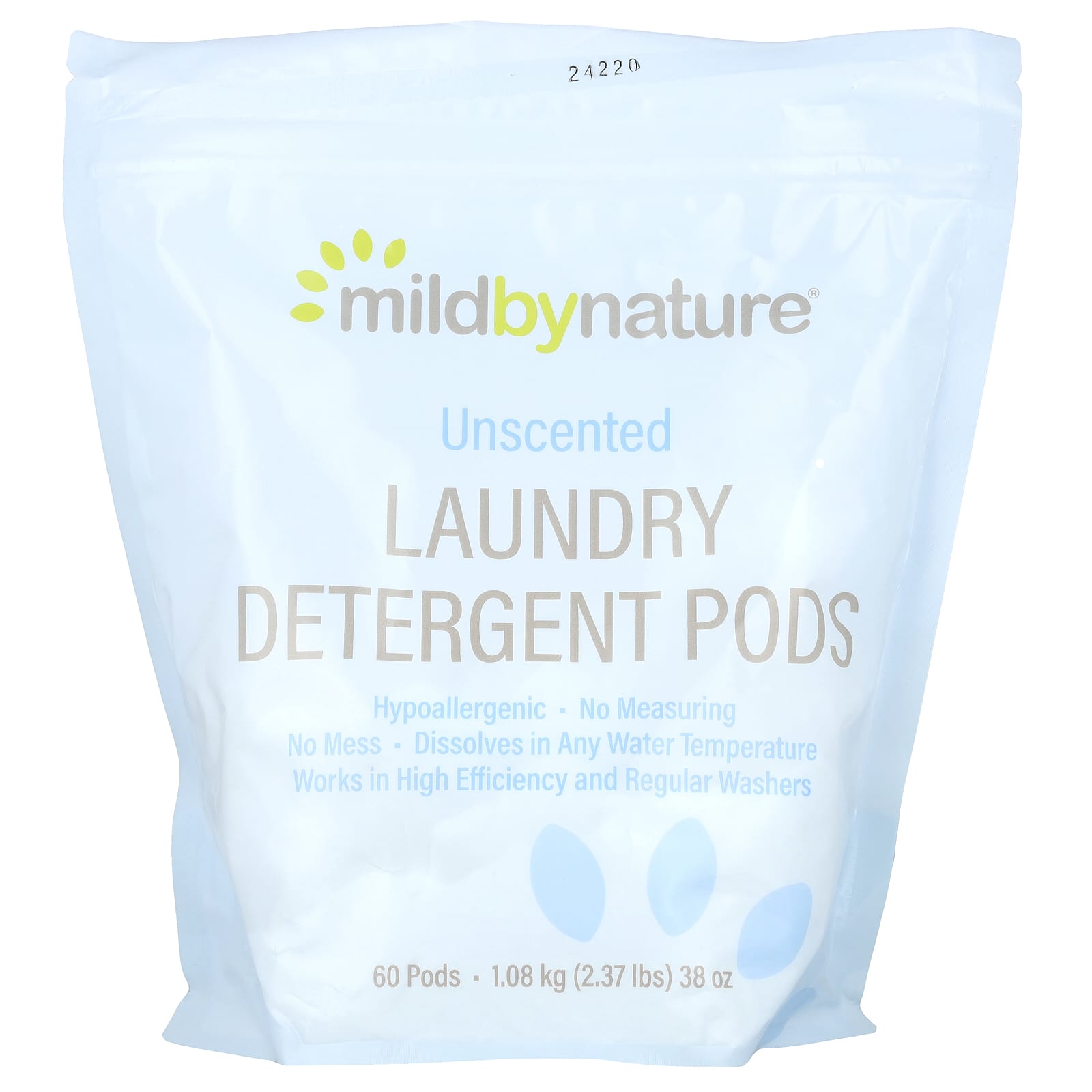 

Laundry Detergent Pods, Unscented, 60 Count, 1.08 Kg (2.37 Lb)