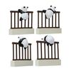 Cute Panda Escaping Over The Wall Mini Model For Gift Giving