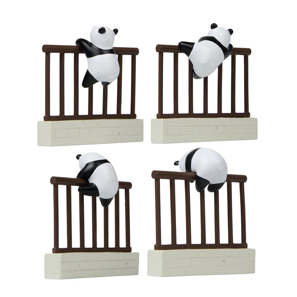 Cute Panda Escaping Over The Wall Mini Model For Gift Giving