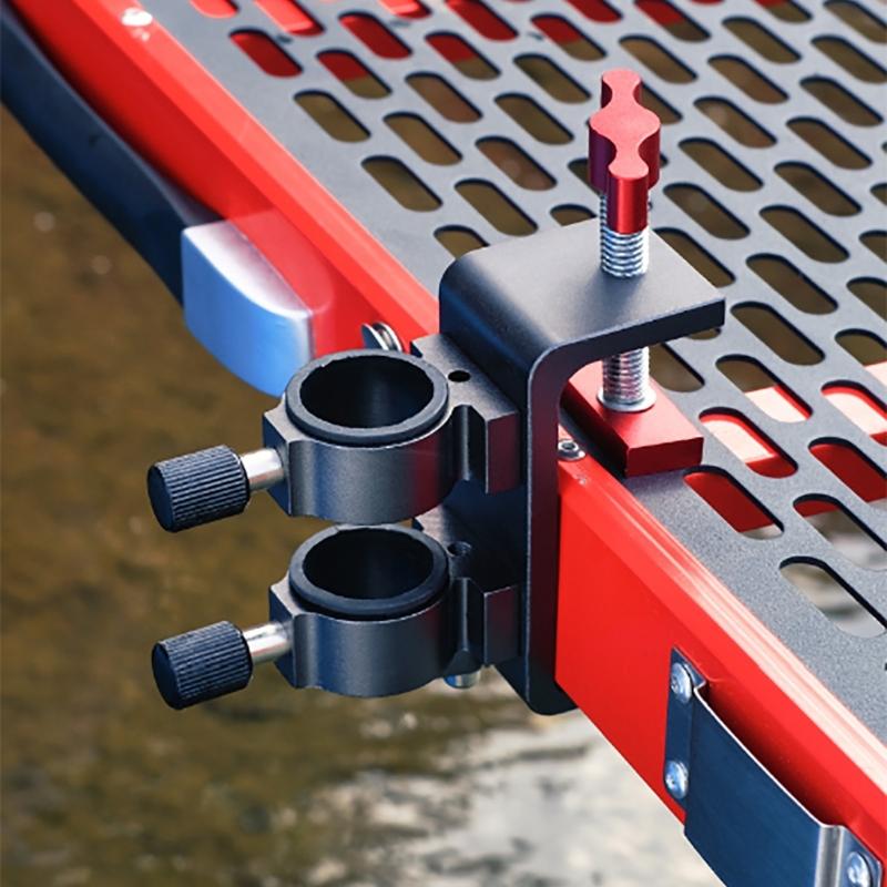Aluminum Alloys Fishing Rod Stand Fishing Rod Corner Turret Frame Tube Fixing Clip Fishing Platform Stand Enduring