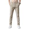 Casual Pants for Men, Showing a Youthful and Thin Elastic Spring Solid Color Pants. Casual Men's Pants